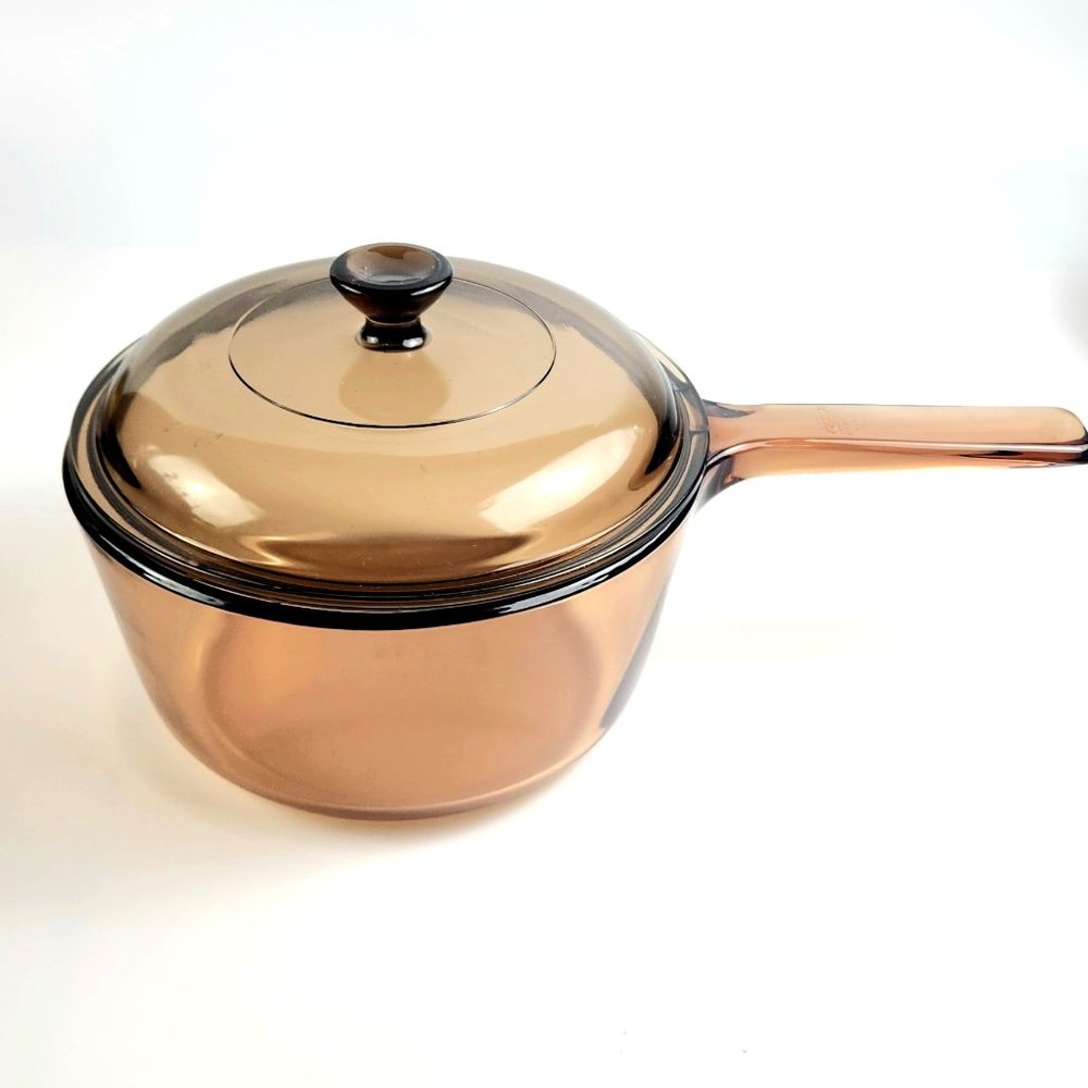 1.5 Quart Saucepan with Lid Visions Amber by CORNING - Made in USA
